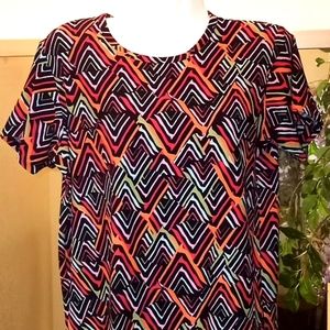 LulaRoe Abstract Striped Gracie Top